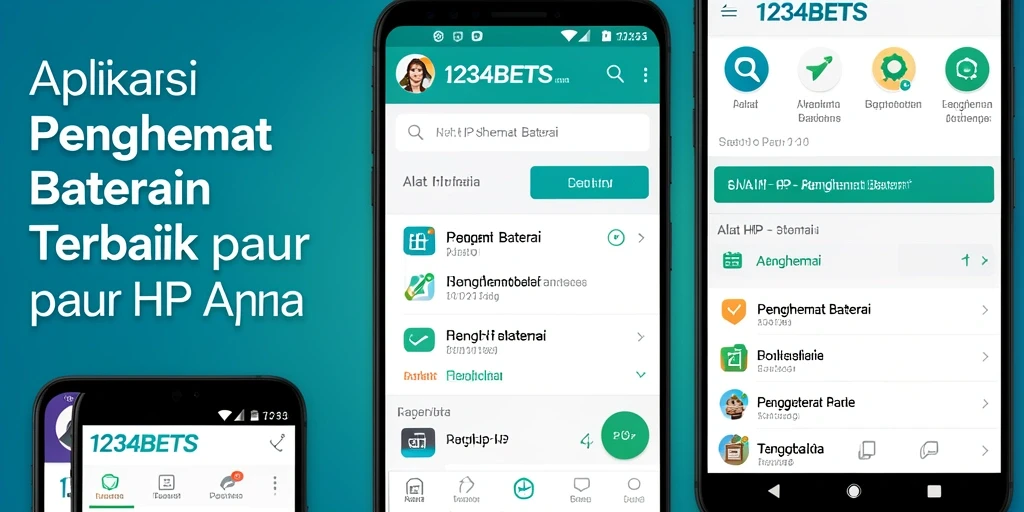 Antarmuka aplikasi 1234BETS dengan fitur penghemat baterai yang efektif.