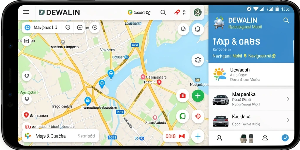 Antarmuka DEWALIN dengan fitur Navigasi Mobil yang responsif.