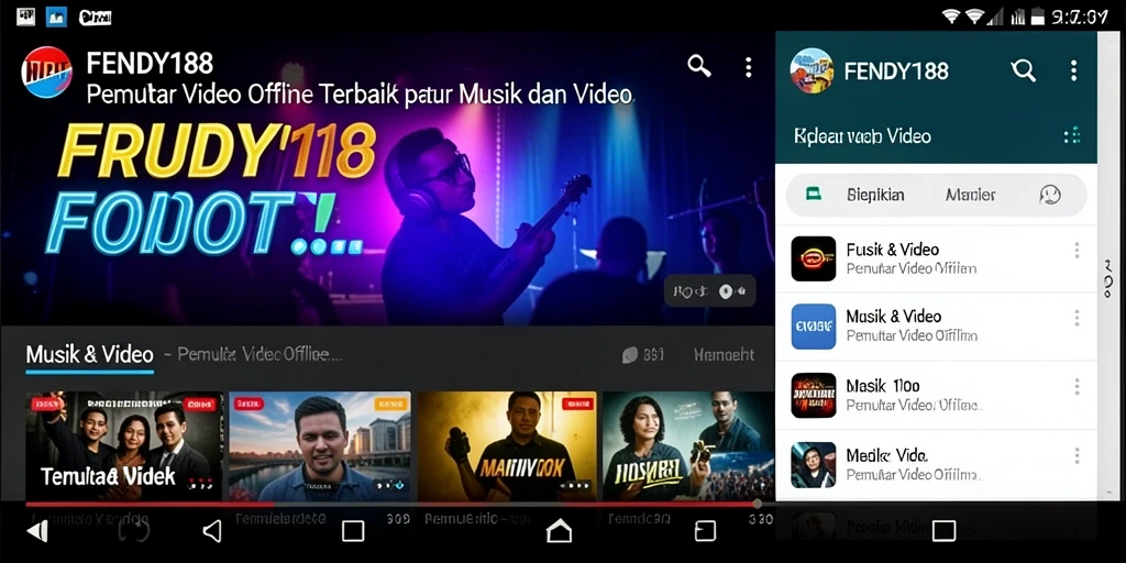 Antarmuka FENDY188 yang sederhana dan fungsional untuk Pemutar Video Offline.