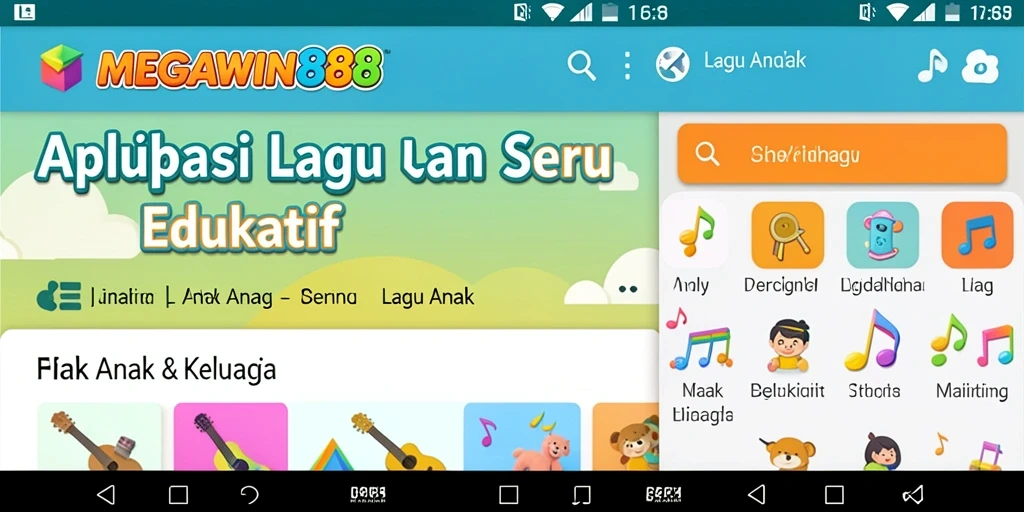 Antarmuka simpel dan menyenangkan untuk anak-anak saat bernyanyi.