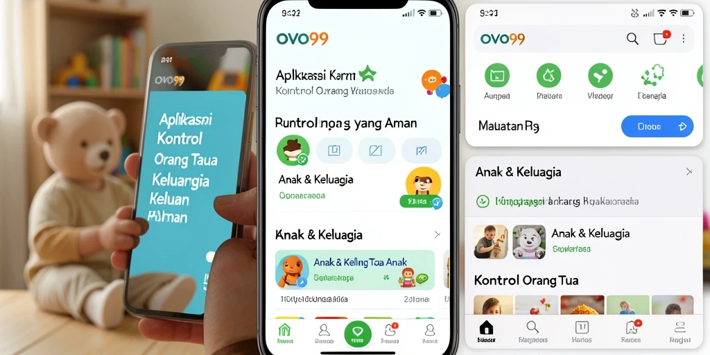 Tampilan antarmuka OVO99 untuk kontrol orang tua yang mudah digunakan.