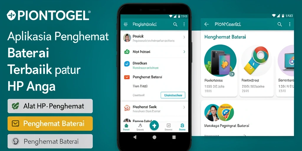 Antarmuka PIONTOGEL yang clean dan user-friendly saat menghemat baterai.