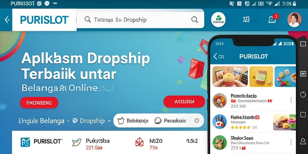Tampilan antarmuka aplikasi PURISLOT untuk pengalaman dropship yang lebih baik.