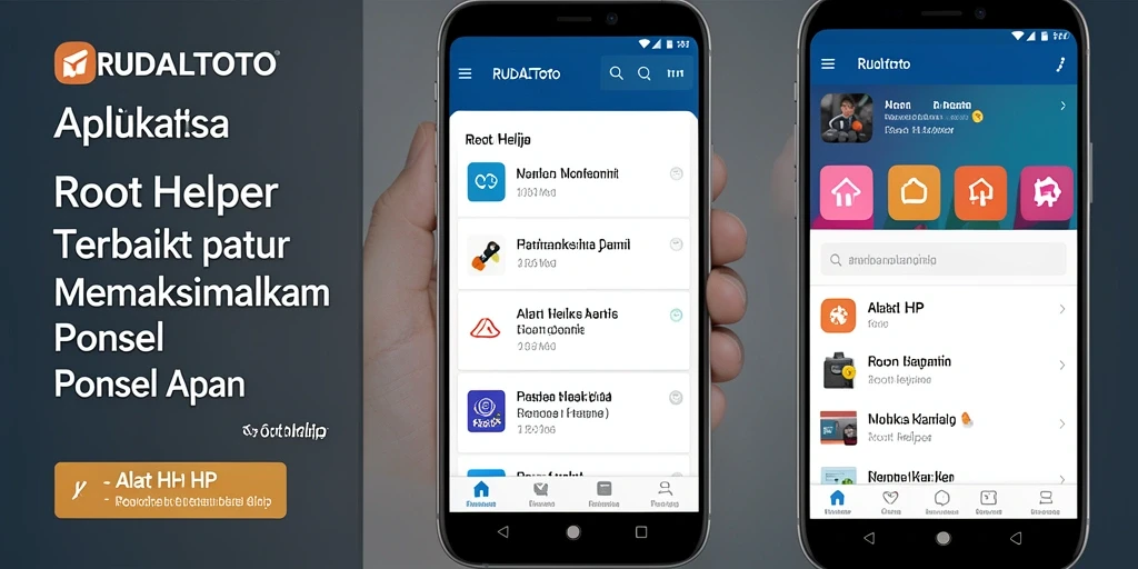 Tampilan antarmuka RUDALTOTO yang ramah pengguna untuk aplikasi Root Helper.