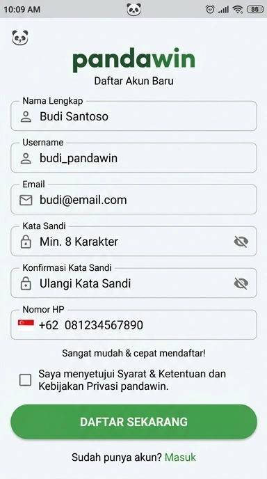 Cara Mudah Registrasi Akun Pandawin Untuk Pengguna Android